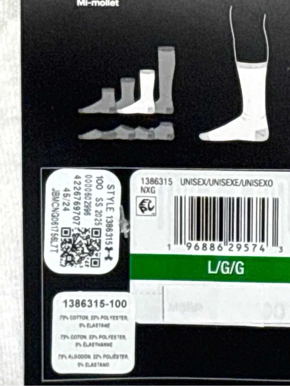 Under Armour Training cotton cushioned crew socks black 18 pairs